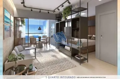 Ocean house quarto e sala com varanda e vista mar 42,92m2 em jaguaribe