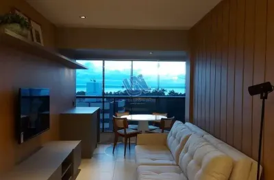 Apartamento quarto e sala decorado e mobiliado 51m2 com vista mar na graça