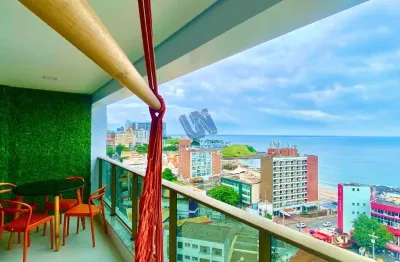 Apartamento quarto e sala com vista mar 48,75m2 na barra