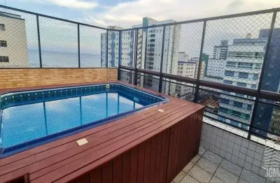 Cobertura luxuosa 3 suítes vista mar piscina churrasqueira 2 vagas mobiliada