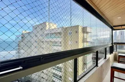 Apto 2 dormitórios 2 vagas demarcadas andrar alto e vista pro mar semi mobiliado