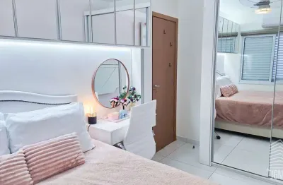 Apartamento semimobiliado no canto do forte com lazer completo e sacada gourmet
