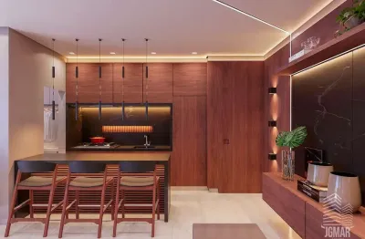 Prédio moderno com localização de frente para a natureza e lazer completo