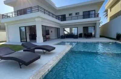 Bela casa pé na areia 5 suites -praia de jacuípe - decorada - porteira fechada