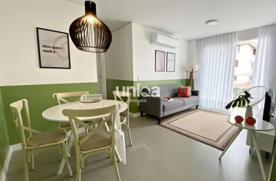 Apto 02 dormitório 100% mobiliado com garagem no ed adoro para alugar próximo a