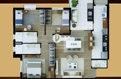 Apartamento com 3 dormitórios à venda, 100 m² por r$ 1.190.000,00 - chácara areal - indaiatuba/sp