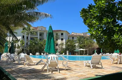 Apartamento um quarto, sacada e churrasqueira, bloco com elevador, condomínio wembley tênis na praia das toninhas ubatuba