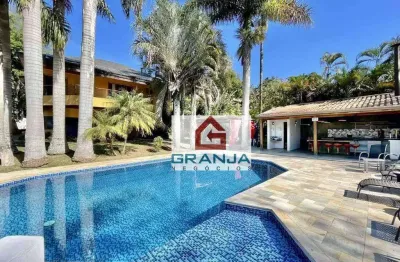 Linda e impecável! 5 suítes, home office, gourmet, piscina à venda, 609 m² por r$ 3.600.000 - palos verdes - cotia/sp