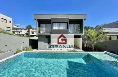 Imóvel moderno 0km com 4 dormitórios, 393 m² - venda por r$ 3.390.000 ou aluguel por r$ 21.861/mês - granja viana - paisagem renoir - cotia/sp