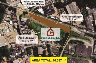 Excelente oportunidade de área (zum) com 16.537m2 à venda por r$ 14.890.000 - parque alexandre - cotia/sp