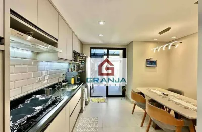 Incrível e privativo! loft c/ 2 suítes, climatizada, varanda e cozinha gourmet, escritório! à venda, 169 m² por r$ 1.350.000 - granja viana - cotia/sp