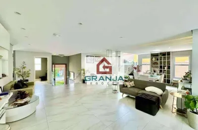 Imóvel de alto padrão com 3 suítes, living para 6 ambientes, climatizada, gourmet! à venda, 489 m² por r$ 1.990.000 - nova higienópolis - jandira/sp