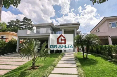 Incrível casa com 4 suítes, climatizada e mobiliada! 410 m² - venda por r$ 3.800.000 ou aluguel por r$ 21.000/mês - condomínio vintage - cotia/sp