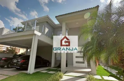 Incrível casa com 4 suítes, climatizada e mobiliada! 410 m² - venda por r$ 3.800.000 ou aluguel por r$ 21.000/mês - condomínio vintage - cotia/sp