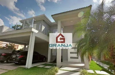 Incrível casa com 4 suítes, climatizada e mobiliada! 410 m² - venda por r$ 3.800.000 ou aluguel por r$ 21.000/mês - condomínio vintage - cotia/sp