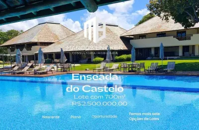 Terreno à venda no enseada do castelo – praia do forte, bahia – 700m² nascente