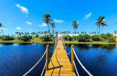 Terreno em alphaville guarajuba fase 1, já entregue. lote na segunda linha de praia, excelente localização. litoral norte da bahia.