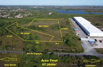 Terreno a venda polo industrial camaçari bahia - 97.264². excelente localização em frente ao cd do g barbosa. vocação para logística e industria.