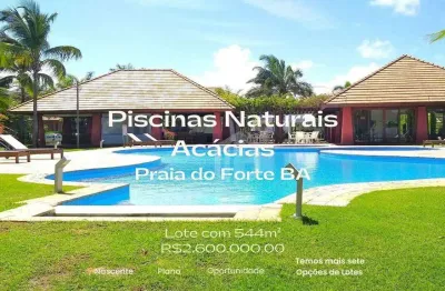 Terreno nascente no condomínio acácias, praia do forte – 544m² com acesso à praia