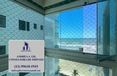 Apartamento mobiliado, centro de mongaguá - predio frente mar,