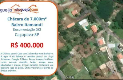 Chácara com 1 dormitório à venda, 7000 m² por r$ 400.000,00 - chácara itamarati - caçapava/sp