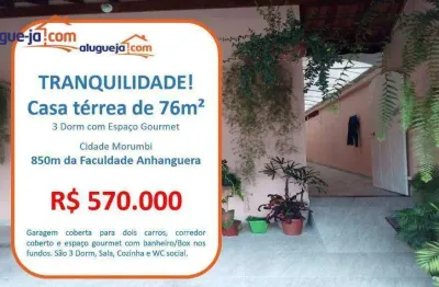 Casa com 3 quartos à venda, 76 m² - cidade morumbi - são josé dos campos/sp