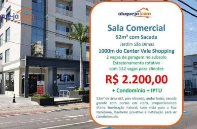 Conjunto comercial / sala para locação no jardim são dimas com 52m²
