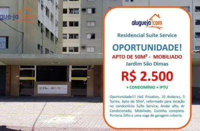 Apartamento com 1 dormitório para alugar, 50 m² por r$ 2.990,00/mês - jardim são dimas - são josé dos campos/sp