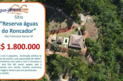Sítio com 2 dormitórios à venda, 121000 m² por r$ 1.800.000,00 - roncador - são francisco xavier/sp