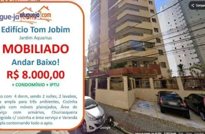 Apartamento com 4 dormitórios para alugar, 220 m² por r$ 9.486,00/mês - jardim aquarius - são josé dos campos/sp