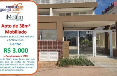 Apartamento com 1 dormitório para alugar, 37 m² por r$ 3.510/mês - centro - são josé dos campos/sp