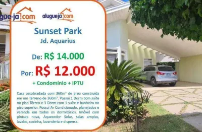 Casa com 4 dormitórios para alugar, 369 m² por r$ 12.959,00/mês - jardim aquarius - são josé dos campos/sp
