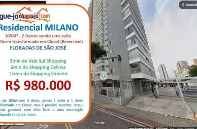 Apartamento com 3 dormitórios à venda, 105 m² por r$ 980.000,00 - floradas de são josé - são josé dos campos/sp