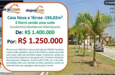 Casa com 3 dormitórios à venda, 194 m² por r$ 1.250.000,00 - condomínio residencial mantiqueira - são josé dos campos/sp