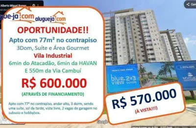 Apartamento com 3 dormitórios à venda, 77 m² por r$ 600.000,00 - vila industrial - são josé dos campos/sp