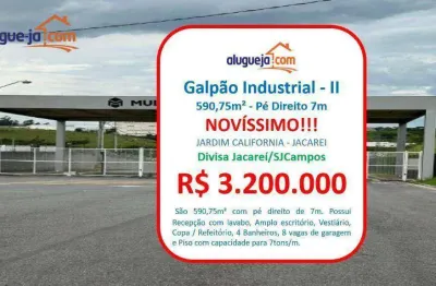 Galpão à venda, 590 m² por r$ 3.200.000,00 - jardim california - são josé dos campos/sp
