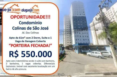 Apartamento com 3 dormitórios à venda, 77 m² por r$ 550.000,00 - jardim das colinas - são josé dos campos/sp