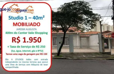 Kitnet com 1 dormitório para alugar, 40 m² por r$ 2.200/mês - jardim augusta - são josé dos campos/sp