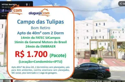 Apartamento com 2 dormitórios para alugar, 40 m² por r$ 1.700/mês - bom retiro - são josé dos campos/sp