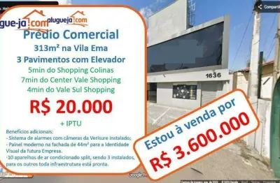 Prédio, 313 m² - venda por r$ 3.600.000 ou aluguel por r$ 20.400/mês - jardim são dimas - são josé dos campos/sp