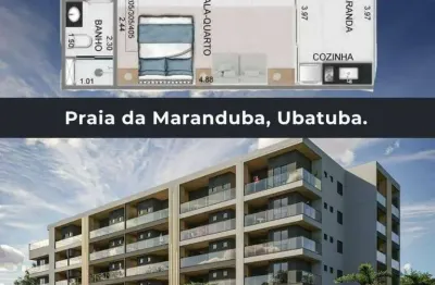 Apartamento com 1 dormitório à venda, 35 m² por R$ 285.536,00 - Balneário Maranduba - Ubatuba/SP