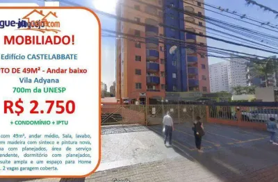 Apartamento com 1 dormitório para alugar, 49 m² por R$ 3.419/mês - Vila Adyana - São José dos Campos/SP
