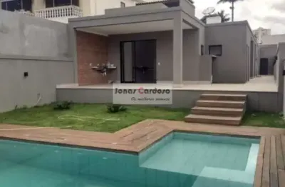 Casa térrea recém-construída a venda, com 3 suítes, piscina e área gourmet na vila oliveira por r$1.6 milhão. um espetáculo!