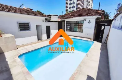 Ponto comercial com 5 salas, piscina, 4 vagas - marapé, santos/sp