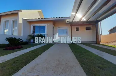 Residencial villaggio blu, condomínio fechado com casa 3 dormitórios em cachoeirinha e entrada pacelada em 60x.