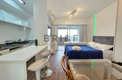 Apartamento à venda/locação, 35m², studio, mobiliado, 1 vaga de garagem. campo belo