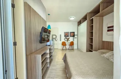 Apartamento para locação, 35m², studio, mobiliado, 1 vaga de garagem. campo belo