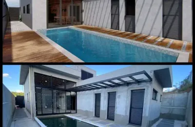 Casa térrea nova com 2 suites e piscina em condominio fechado na cidade de Atibaia