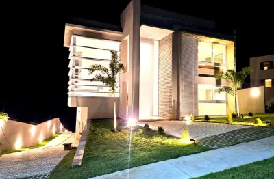 Casa de luxo em condomínio à venda em camaçari-ba, bairro abrantes! 7 quartos, 7 suítes, 2 salas, 9 banheiros, 4 vagas, 480m².