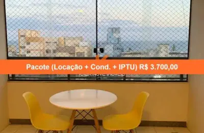 Apartamento para locação na pituba, salvador-ba: 1 quarto, 1 sala, 1 banheiro, 1 vaga de garagem, 60m² de área. condomínio pituba ville.